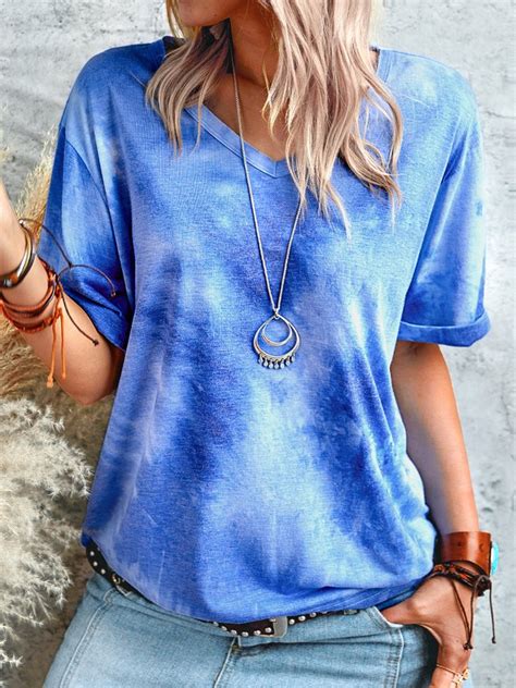 Cotton Ombretie Dye Crew Neck Holiday T Shirt Noracora