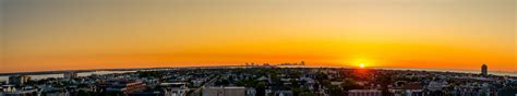 Panoramic Photography Of City Atlantic City City Sunset Sun Hd