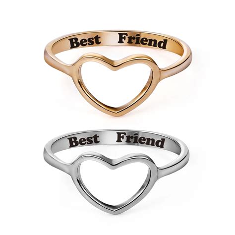 1 Pc Women Love Heart Shape Best Friend Ring Promise Jewelry Friendship Rings Bands Us 7 Eternal