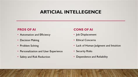 Artificial Intelligence Aipros And Cons
