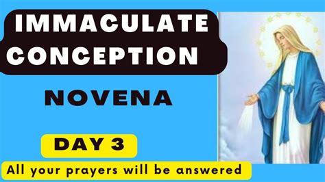 Immaculate Conception Novena Day 3 Novena To Our Lady Of The Immaculate Conception Day Three
