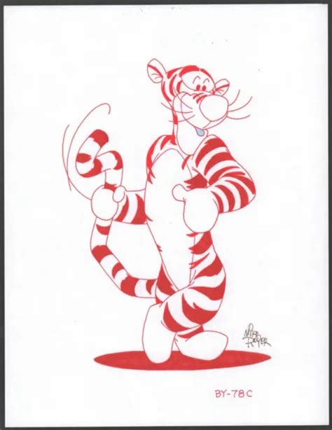 Winnie The Pooh Disney Red Ink Drawing Concept Art Tigger By C By