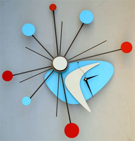 Atomic Age Style Starburst Wall Clock By Steve Cambronne Mid