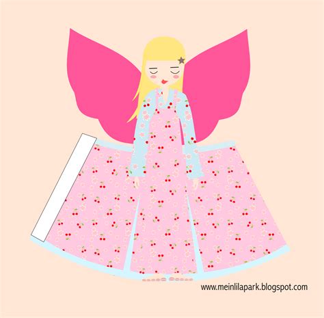 Free Printable Paper Angel Ornament With Candy Pink Wings