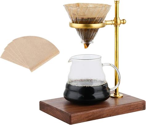 Brass Coffee Dripper Stand Glass Coffee Maker Hand Drip Coffee Set