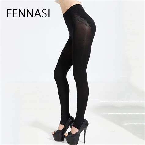 Fennasi Women S Autumn Stirrup Warm Sexy Pantyhose Women Thick Bikini Crotch Nylons Lady Black