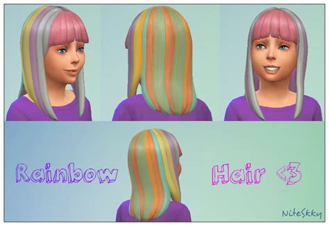 My Sims 4 Blog Rainbow Hair For Girls By Niteskkysims