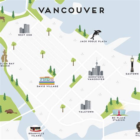 Map Of Vancouver Print By Pepper Pot Studios