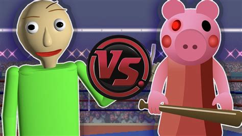 Piggy Vs Baldi Baldis Basics Vs Roblox Piggy Rap Battle Cartoon