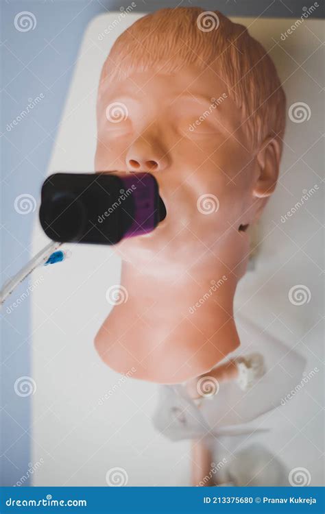 Medical Training Intubation Of A Child Sized Manikin Using An