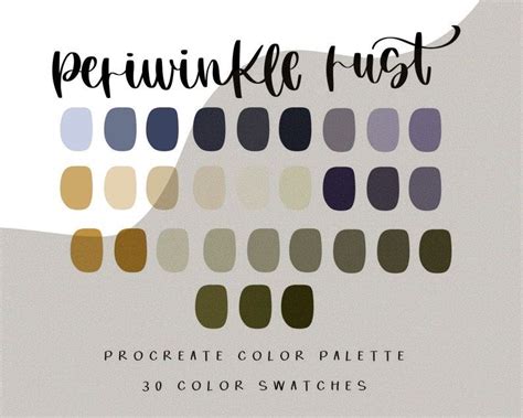 Periwinkle Rust Color Palette For Procreate This Is A Handpicked Color