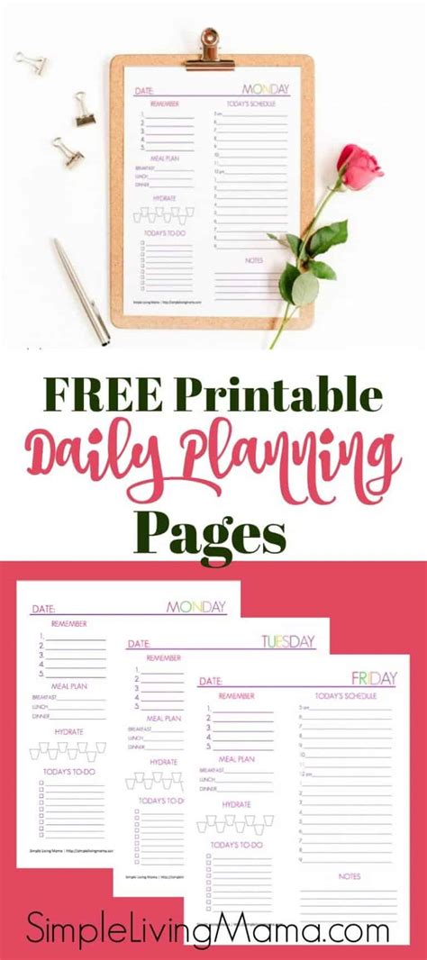 Free Printable Daily Planning Sheet Simple Living Mama