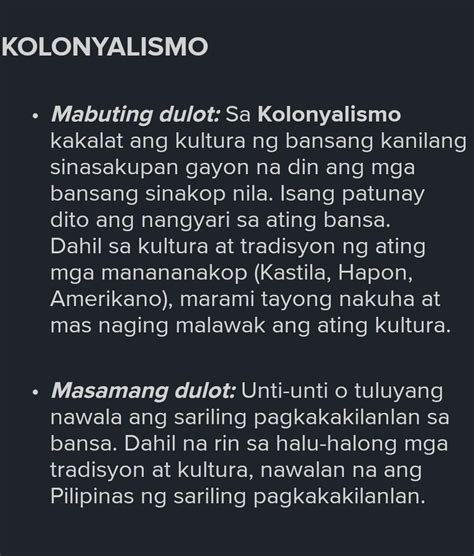 Ano Ang Dulot Ng Imperyalismo At Kolonyalismo Sa Bansang Pilipinas