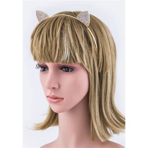 Metallic Crystal Cat Ears Headband