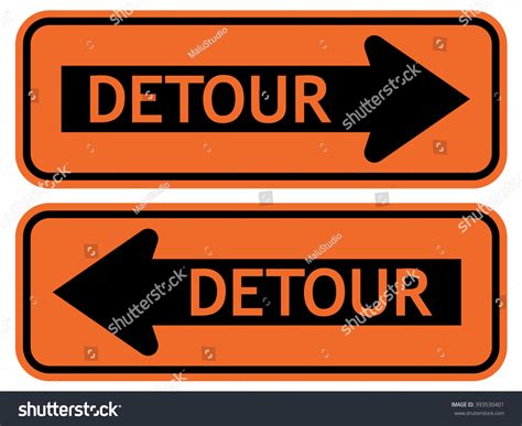 Detour Sign Ilustración Del Vector Vector De Stock Libre De