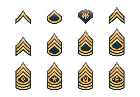 Military Army Enlisted Rank Insignia Cartoon Vector Images And Photos Finder