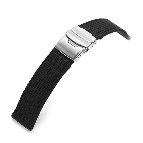 20mm Or 22mm Black 3d Nylon Watch Band Diamond Like Carbon Strapcode