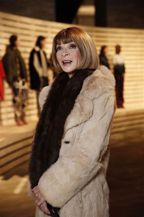The One And Only Anna Wintour Backstage At J Crew Wearing Fur Of Course Anna Wintour Style