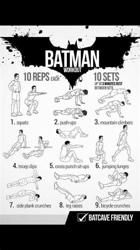 5 Day Batman Gym Workout For Burn Fat Fast Fitness And Workout Abs