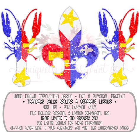 Acadian Flag Louisiana Distressed Fleur De Lis And Crawfish Etsy