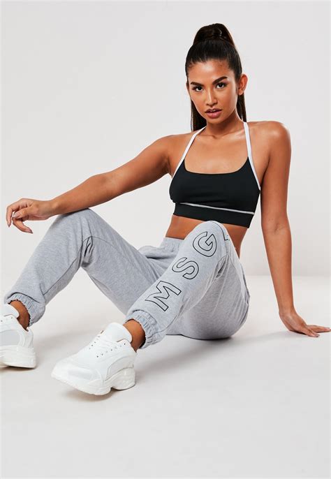 Active Gray Msgd Joggers Missguided
