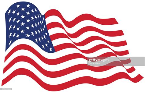 American Flag In The Wind Illustration Vector High Res Vector Graphic