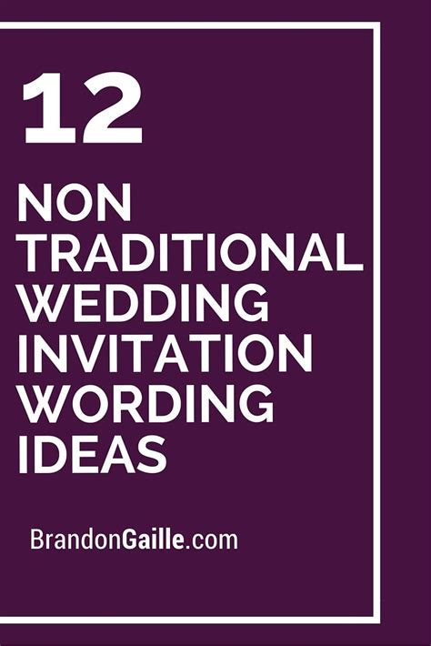 12 Non Traditional Wedding Invitation Wording Ideas Traditional
