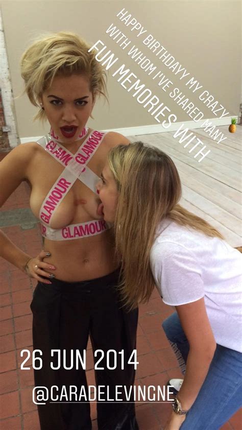 Cara Delevingne And Rita Ora Lesbian Topless Kiss