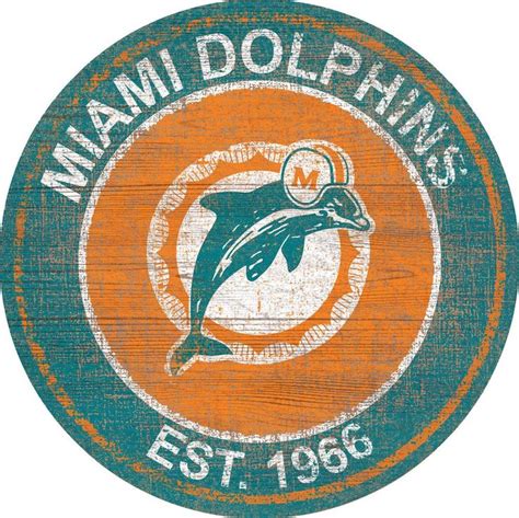 Distressed Miami Dolphins Retro Logo Sign Logos De Futbol Fondos De