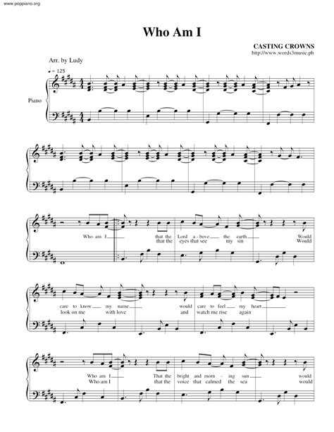 Casting Crowns Who Am I Sheet Music Pdf Free Score Download