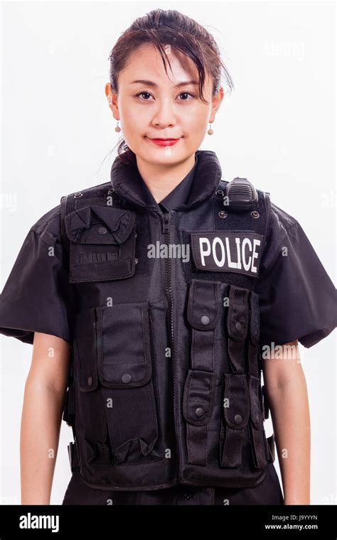 Chinese Female Police Officer Stock Photo Alamy