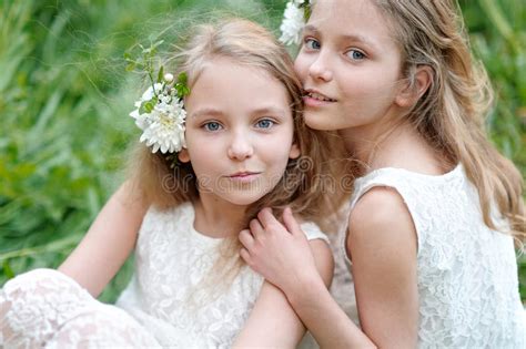 This library simplifies all that: Portrait Of Two Little Girls Stock Image - Image of child ...