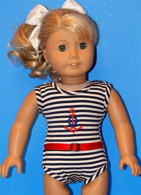 Vintage Looking Doll Sailor Swimsuit 18 Inch By Bestdollboutique 12