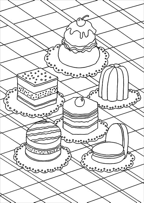 Print and color spring pdf coloring books from primarygames. Appetizing cakes - Cupcakes Adult Coloring Pages