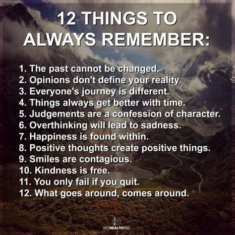 Some two things to remember in life: 12 Things to Always Remember | Positive thoughts, Always remember, Meaningful life