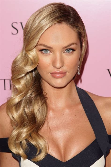 Candice Swanopoel Wedding Hair And Makeup Side Swept Curls Hairdo