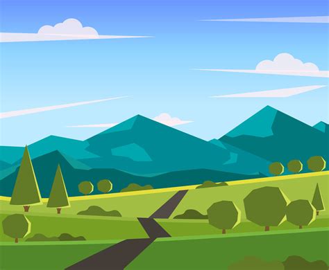 Mountain Landscape View Vector Vector Art And Graphics