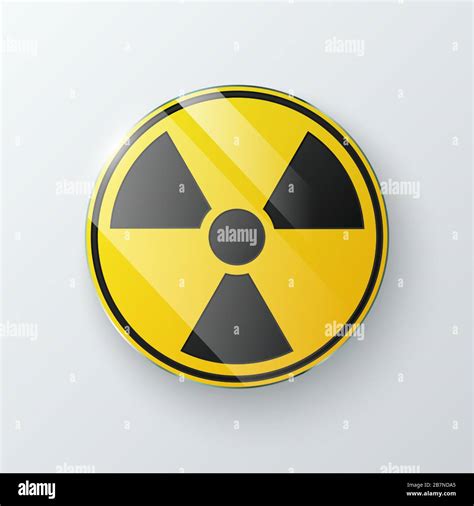 Black And Yellow Radioactive Symbol Isolated On Gray Background Vector