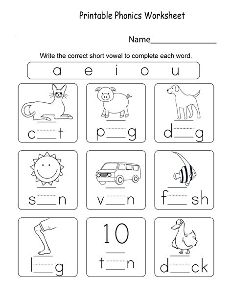 Kindergarten Phonics Vowels Coloring Pages Coloring Cool