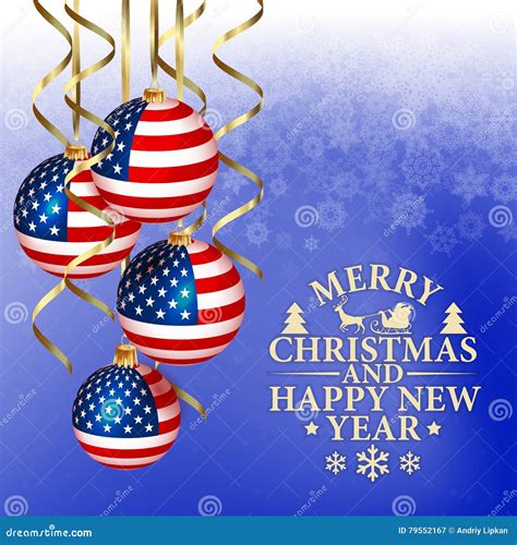 Vector Abstract Christmas Background With Patriotic Elements Stock