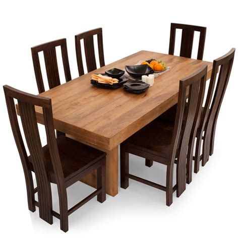 Dining Table With Chairs 6 Seater Solid Wood Dining Table Set 6