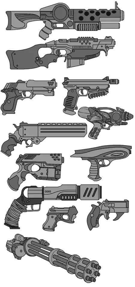 Pin By Felipe Santiago On Drawing Tutorial Mix Guns Drawing Weapon