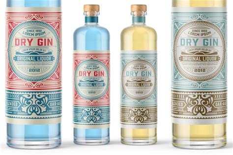 Vintage Gin Label Packaging Layout By Roverto007 On Envato Elements