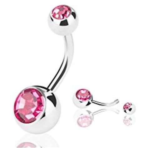 L Stainless Steel Crystal Rhinestone Navel Piercing Surgical Belly
