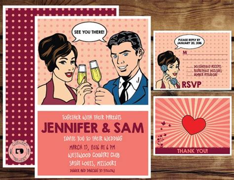 Comic Strip Pop Art Wedding Invitation Set