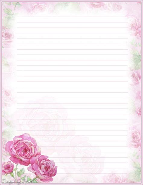 Rosas Lined Writing Paper Letter Writing Paper Letter Paper