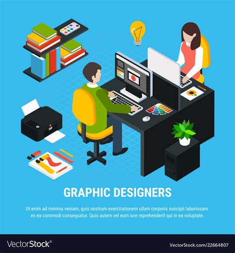 Graphic Design Isometric Concept Royalty Free Vector Image