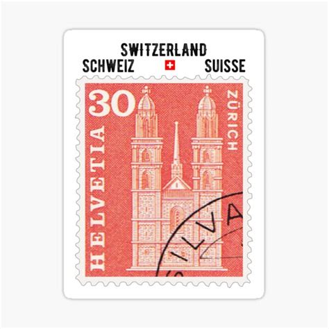 Zürich Switzerland Schweiz Suisse Vintage Helvetia Stamp Postage