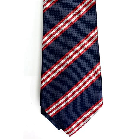 Woven Silk Necktie Regimental Navyred