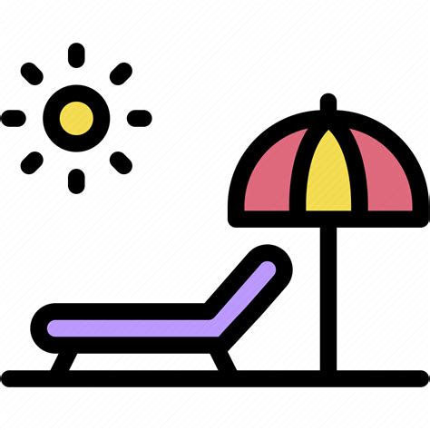 Sunbed Beach Sun Umbrella Deck Chair Icon Download On Iconfinder